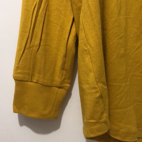 Terra Sky Tee Women 0X (14W) Solid Stretch V-Neck Long Sleeve Lightweight Yellow - Picture 3 of 6